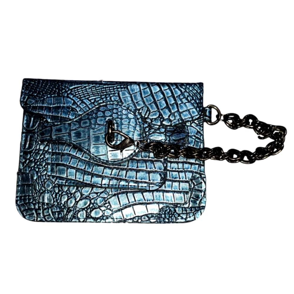 O.P.I Blue lock chain wallet new never used. Width 6½ Hight 5